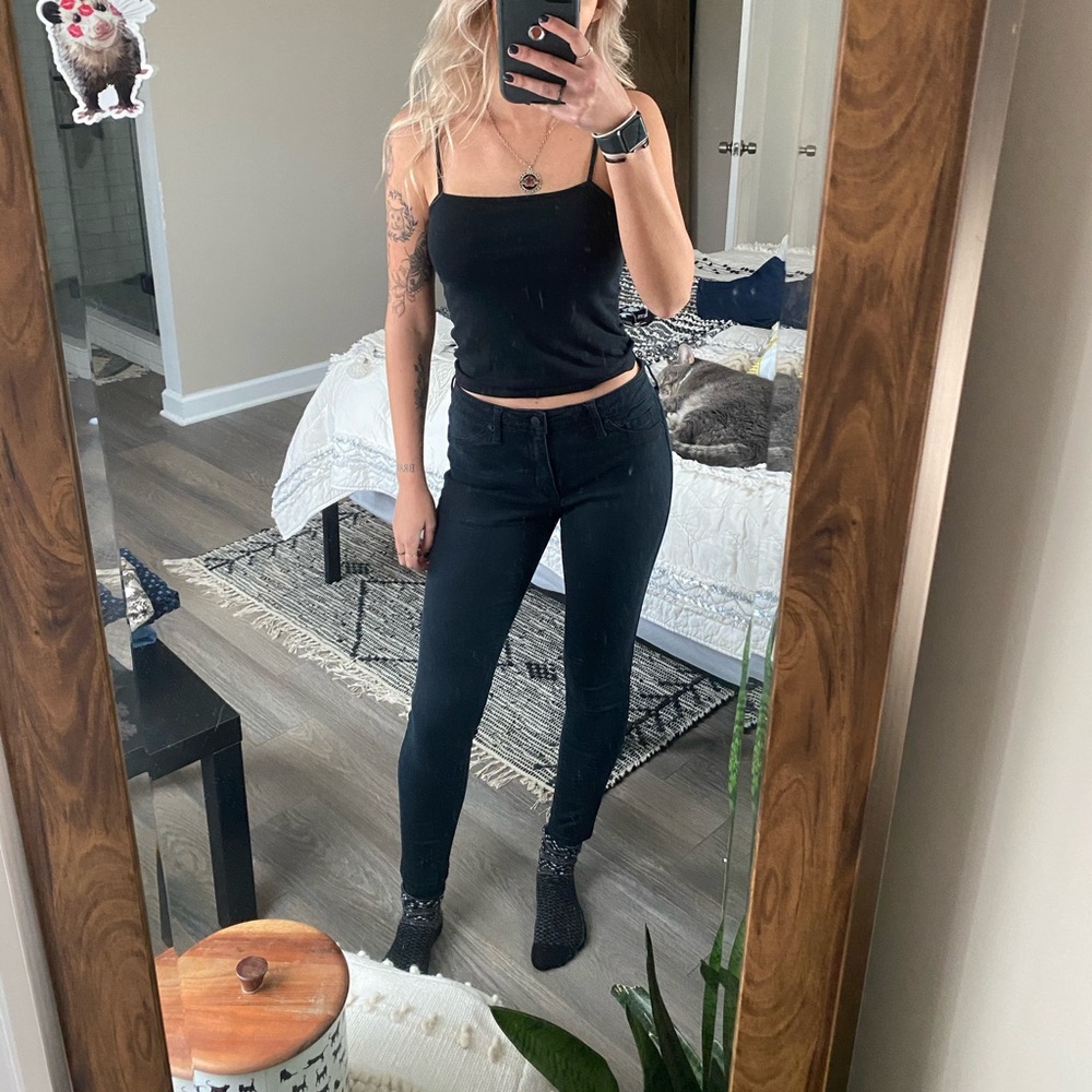 Black Mid Rise Jeggings